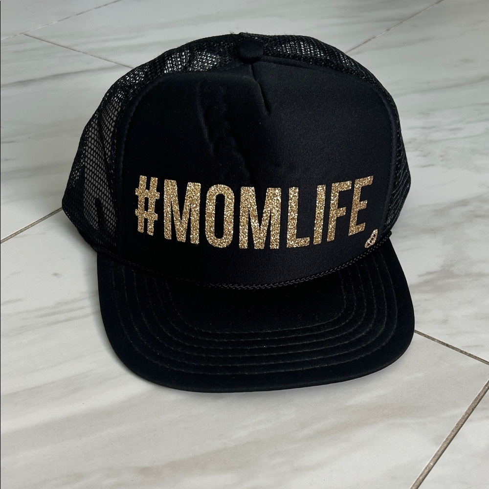 Black #MOMLIFE Trucker Hat